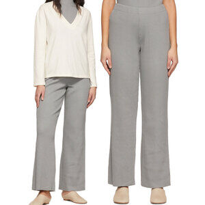 VINCE Ribbed Cotton Blend Pullover Wide Leg Pants in Sea Stone Size L